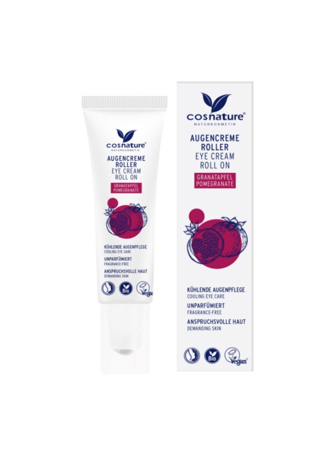 cosnature Pomegranate Eye Cream – Freshness & Comfort – Roll-On Applicator – 15 ML – Made in Germany - Image 1